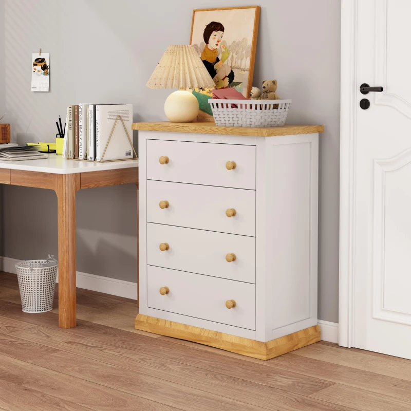 Image of Cabinet Bits Trevi 4 Drawer Chest Of Drawers Wood Knob