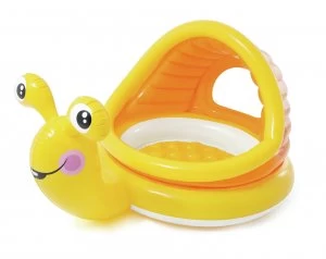 Image of Intex 5ft Lazy Snail Baby Paddling Pool With Shade - 53L