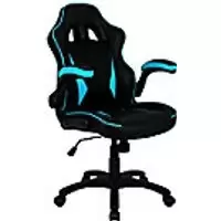Image of Nautilus Designs Ltd. Executive Ergonomic Gaming Style Office Chair with Folding Arms, Integral Headrest and Lumbar Support Blue