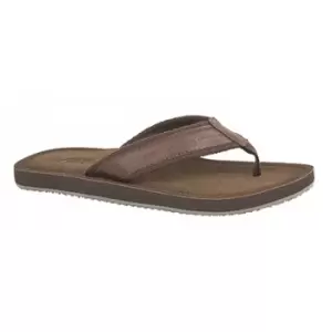 Image of PDQ Mens Toe Post Mule Flip Flops (11 UK) (Brown)