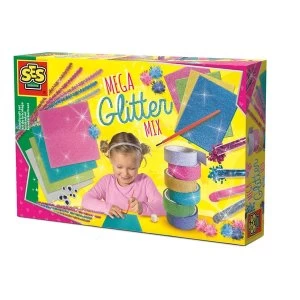 image of SES Creative - Childrens Mega Glitter Mix Handicraft Set 5-12 Years (Multi-colour)