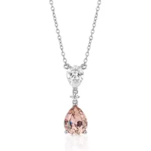 Diamonfire Silver Pink Zirconia Teardrop Necklace