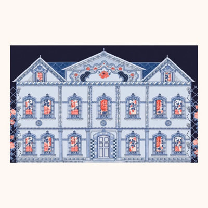 Image of Cath Kidston Doll House Navy Fixed Size Print To Order Mural