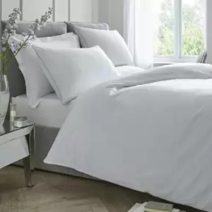 Image of 100% Cotton Percale 200 Thread Count Duvet Cover Set, White, Super King - Appletree