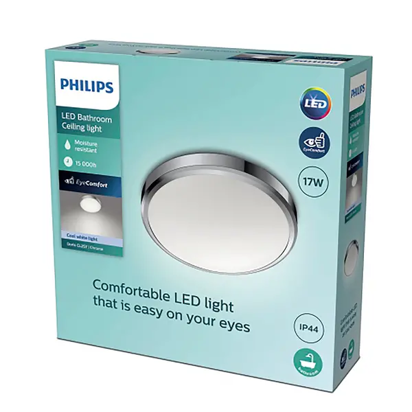 Image of Philips Doris Integrated LED Ceiling Light, Cool White White
