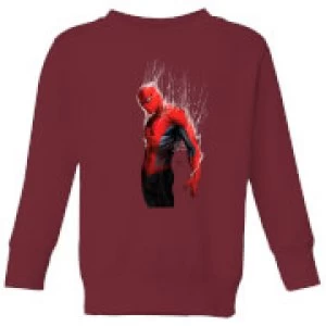 Image of Marvel Spider-man Web Wrap Kids Sweatshirt - Burgundy - 11-12 Years - Burgundy