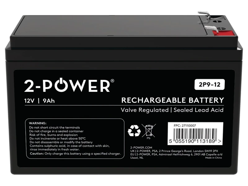 Image of 2-Power 2P9-12 UPS battery Sealed Lead Acid (VRLA) 12 V 9 Ah