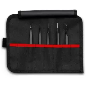 image of 5 Piece Universal Tweezers Set esd - n/a - Knipex