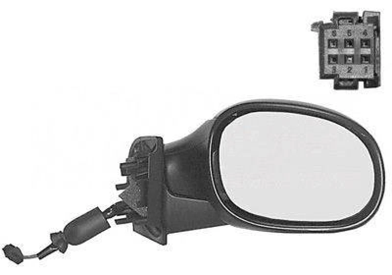 Image of VAN WEZEL 0925808 Wing mirror * HAGUS * Right, black, with temperature sensor Outside Mirror (50)
