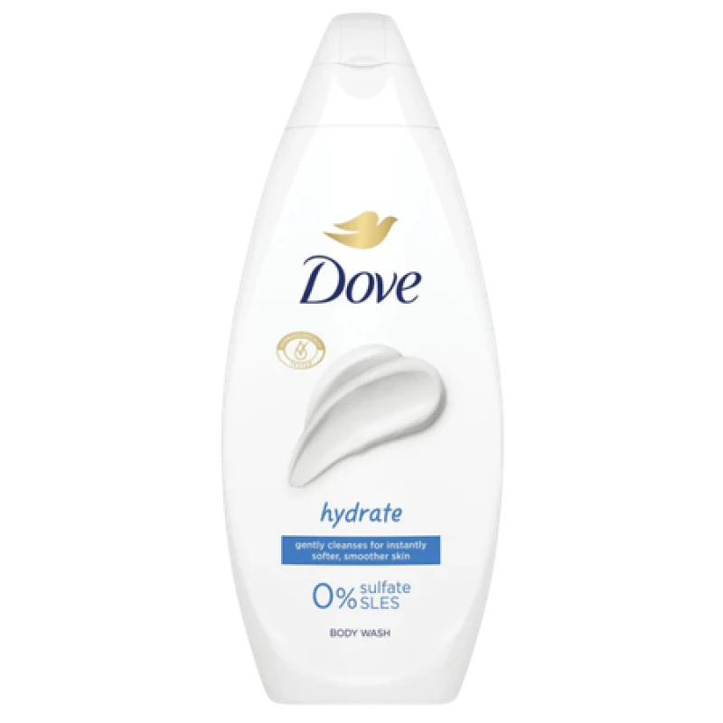 Image of Dove Hydrate 'Body Wash' for Softer & Smoother Skin, 3x 225ml White female