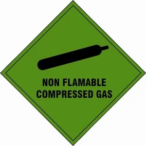 image of Scan Non Flammable Compressed Gas Sign 100mm 100mm Standard