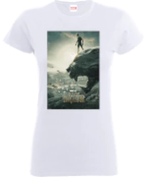 Image of Black Panther Poster Womens T-Shirt - White