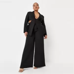 Missguided Plus Tailored Wide Leg Trousers - Black