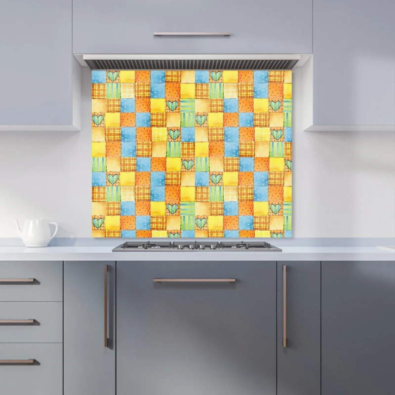 Image of Warren Reed - Designer Baby Watercolour Blanket Pattern Kitchen Splashback in Yellow Size: 700mm x 650mm Yellow Unisex 700mm x 650mm