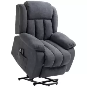 Image of HOMCOM Oversized Riser and Recliner Chairs for the Elderly, Heavy Duty Fabric Upholstered Lift Chair for Living Room with Remote Control, Side Pocket,