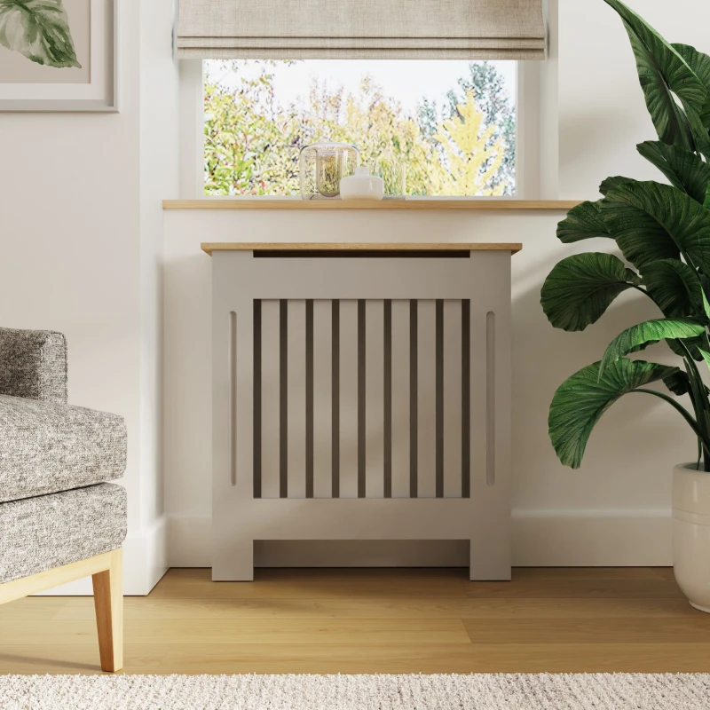 Image of GFW GFW Longslow Large Radiator Cover - Grey & Oak