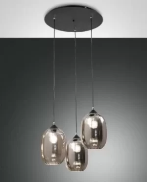 Infinity Cluster Pendant Ceiling Light Transparent Grey Glass, E27