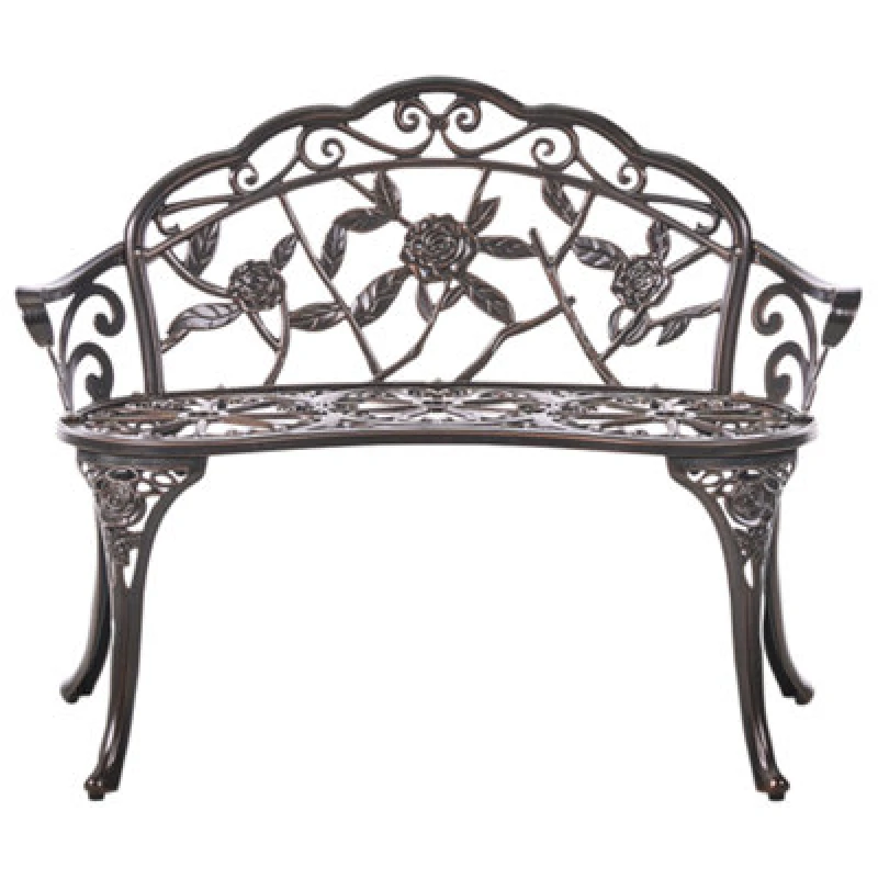 Image of Beliani Garden Bench Piura 88cm Metal Dark Brown