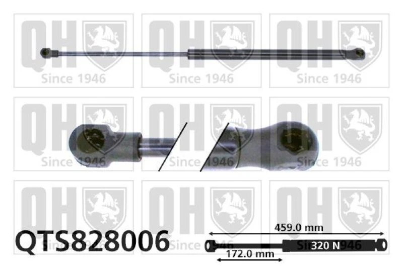 Image of QUINTON HAZELL Tailgate strut QUINTON HAZELL QTS828006