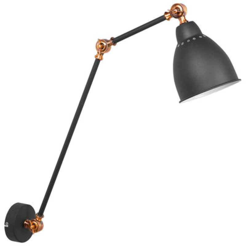 Image of Beliani Wall Lamp Mississippi Adjustable Metal Graphite Grey