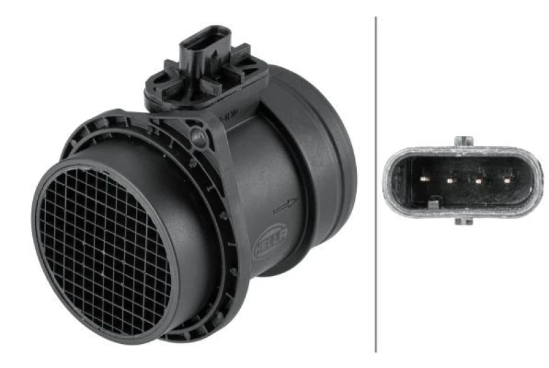 Image of HELLA Mass air flow sensor HELLA 8ET 358 095-251