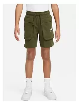 Image of Nike Older Boys Nsw Club + Hbr Short Ft, Green, Size L=12-13 Years