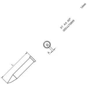 image of Weller T0054470899 XT AA Soldering Tip 60° Round Bent 1.6mm