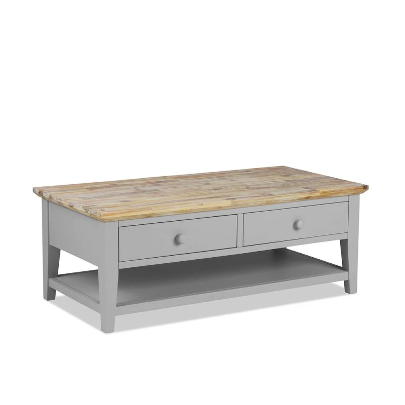 Image of Statement Furniture Florence Coffee Table with Drawers in Light Grey Light Grey Unisex