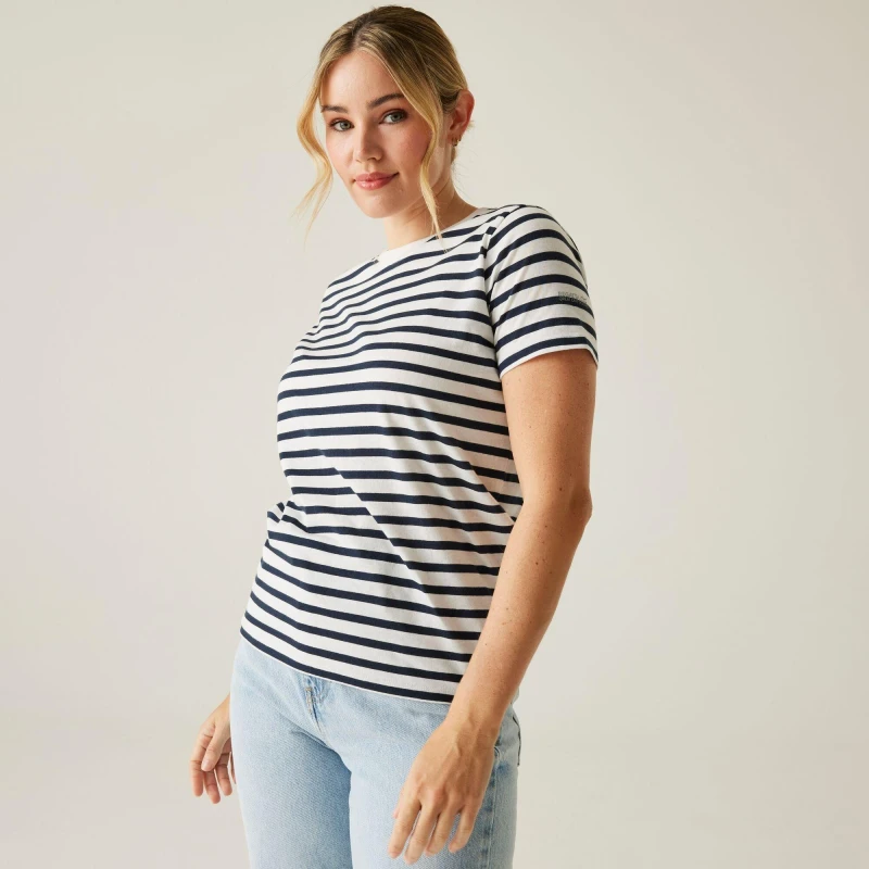 Image of Regatta Bayletta Tee White/Navy Stri female 10