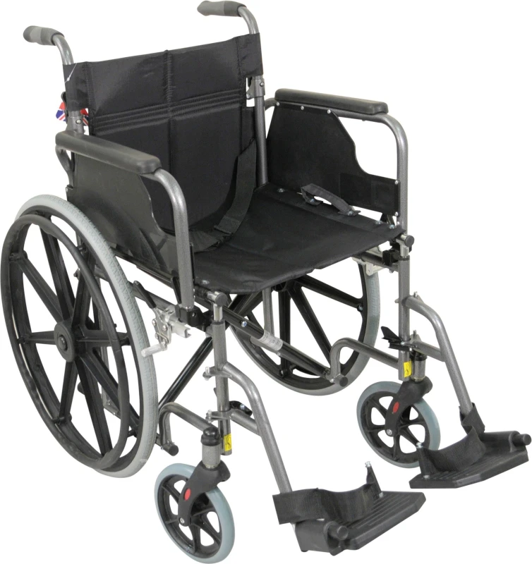 Image of Aidapt Deluxe Self Propelled Steel Wheelchair Hammered Effect Grey