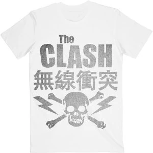 Image of The Clash - Skull & Crossbones Unisex Large T-Shirt - White