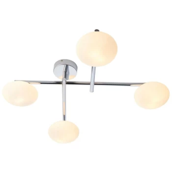 Image of Merano Oristano Bathroom 4 Light Ceiling Semi Flush Chrome Plate & Matt Opal Glass IP44