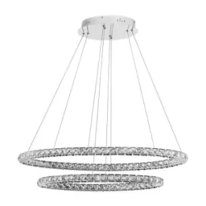 image of Netlighting Merano Cincinnati Integrated LED Pendant Ceiling Light Chrome Alumin