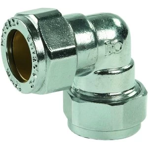 image of Wickes Chrome Plated Compression Elbow - 15mm