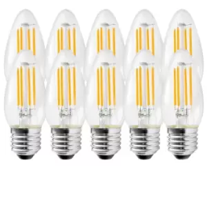 Image of 5 Watts E27 LED Bulb Clear Candle Cool White Dimmable, Pack of 10