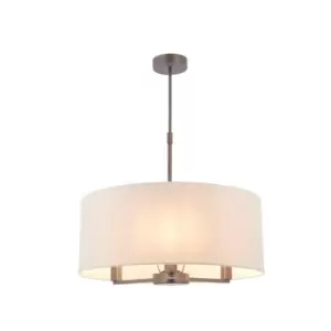 Image of Ceiling Pendant Light Antique Bronze & Marble Fabric 3 x 40W E14 e10096