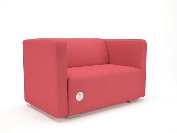 Image of Dynamic Office Solutions Carmel 130cm Wide Sofa in Camira Era Fabric with Socket NSS05124