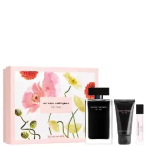 image of Narciso Rodriguez Eau de Toilette For Her 100ml and Body Lotion with Eau de Parfum Travel Spray