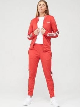 image of adidas Back 2 Basics 3 Stripe Tracksuit - Red Size M Women