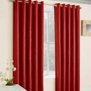 image of Vogue Pair of 168 x 137 Blackout Curtains, Red