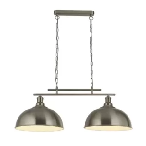 Image of Fusion 2 Light Ceiling Bar, Satin Silver, Ss Shades
