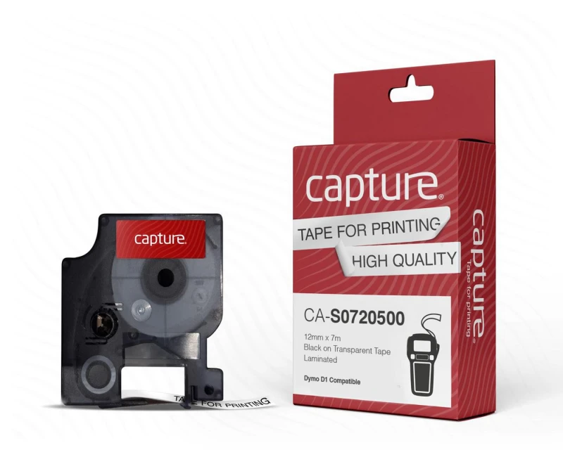 Image of Capture CA-S0720500 label-making tape Black on transparent