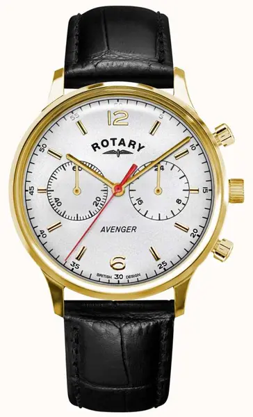 image of Rotary Watch Avenger Gold PVD Mens D - Silver RTY-1047