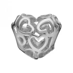 Image of Ladies Christina Sterling Silver Heart Beat Love Bead Charm