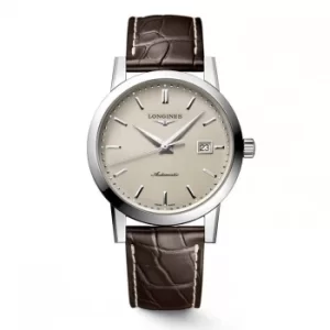 image of Longines 1832 Mens Brown Leather Strap Watch