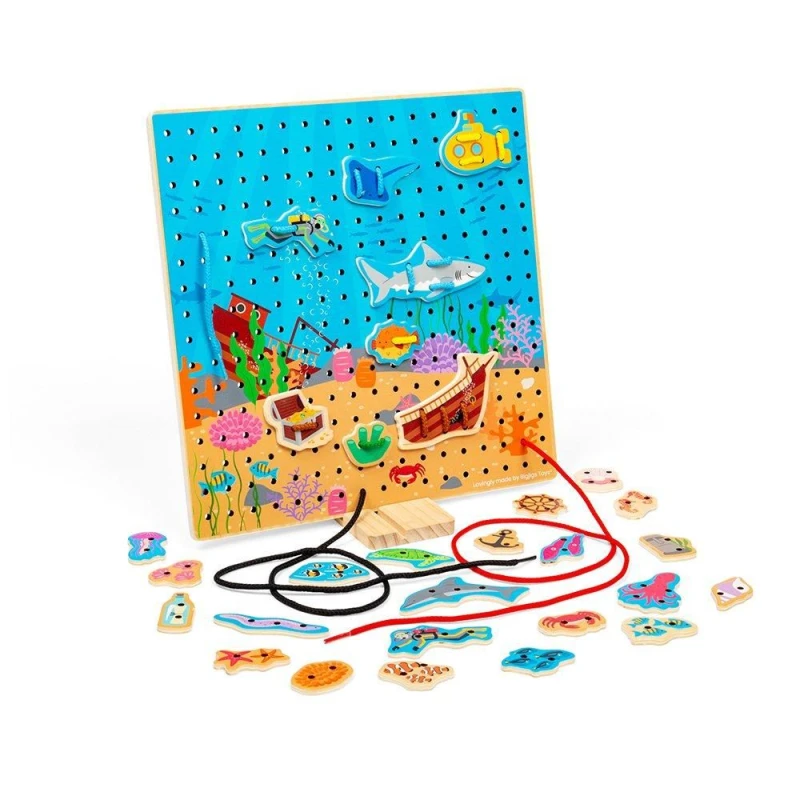 Image of Bigjigs Toys Marine Lace-A-Shape Toy Blue unisex