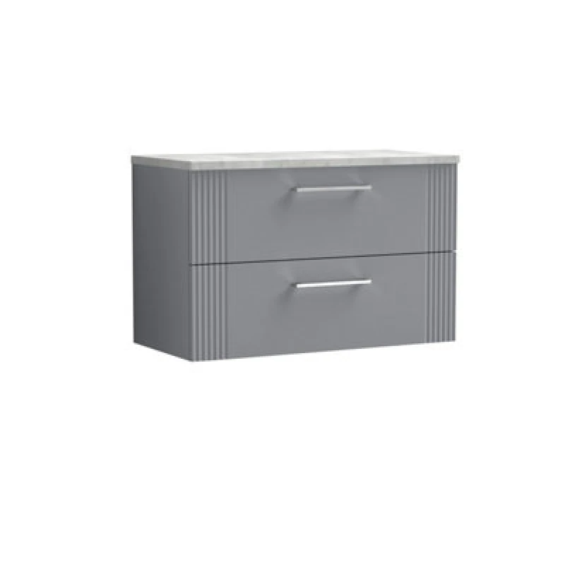 Image of Balterley 2 Drawer Wall Hung Vanity Grey Laminate Worktop Grey 800mm Grey