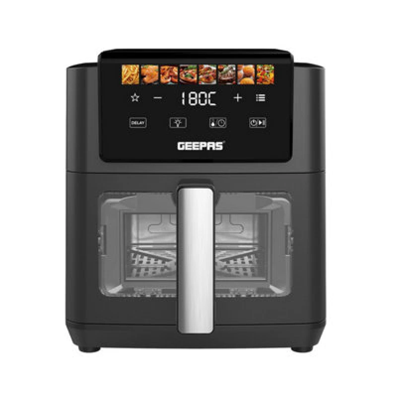 Image of Geepas 6.5L Digital Air Fryer Oven With Dual Layer Tray, 8 Presets & Viewing Window