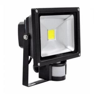 Lighthouse IP65 Ultra Efficient LED Black Aluminium PIR Floodlight - 20 Watt