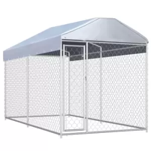 image of Vidaxl Outdoor Dog Kennel With Canopy Top 382X192X225 Cm